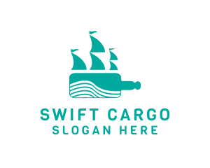 Shipping - Bottle Sea Ship logo design