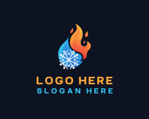 Heating - Fire Ice Solar Energy logo design