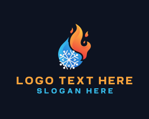 Heating - Fire Ice Solar Energy logo design