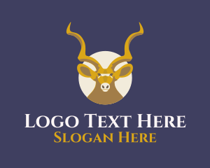Hunter - Wildlife Antelope Face logo design