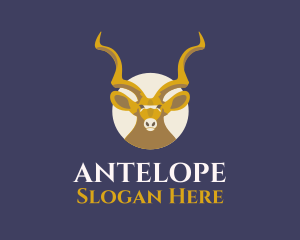 Wildlife Antelope Face logo design