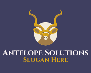 Wildlife Antelope Face logo design