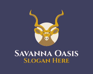 Savanna - Wildlife Antelope Face logo design