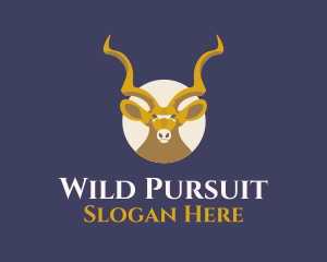 Hunt - Wildlife Antelope Face logo design