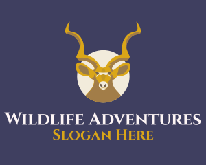 Wildlife Antelope Face logo design