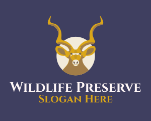 Wildlife Antelope Face logo design