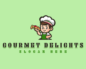 Pizza Cooking Chef logo design