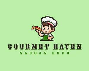 Pizza Cooking Chef logo design