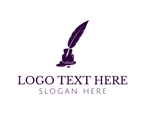 Writer - Feather Ink Pen logo design