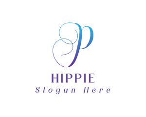 Spa - Gradient Cursive P logo design