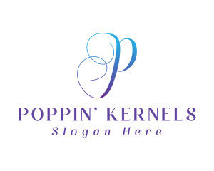 Gradient Cursive P logo design