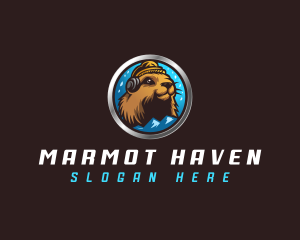 Snowy Marmot Character logo design