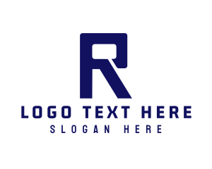 Hacker - Modern Digital Letter R logo design