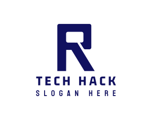 Hack - Modern Digital Letter R logo design