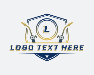 Industrial - Welding Torch Fabrication Shield logo design