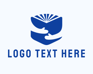 Handshake - Blue Learning Book logo design