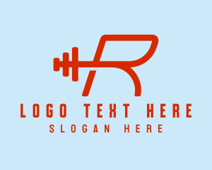 Gym Equipment - Physical Trainer Letter R logo design