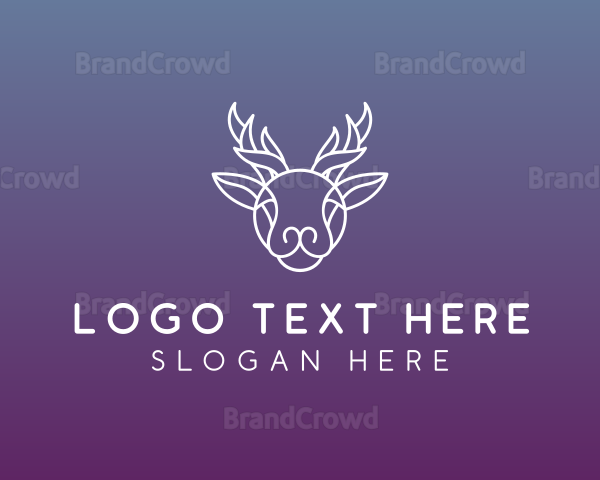 Elegant Reindeer Outline Logo