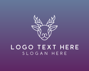 Tundra - Elegant Reindeer Outline logo design