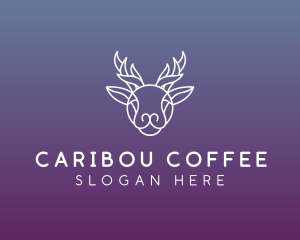 Caribou - Elegant Reindeer Outline logo design