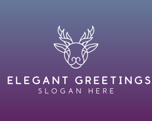 Elegant Reindeer Outline logo design