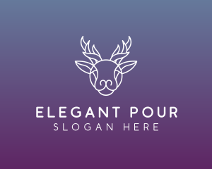 Elegant Reindeer Outline logo design