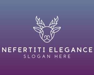 Elegant Reindeer Outline logo design