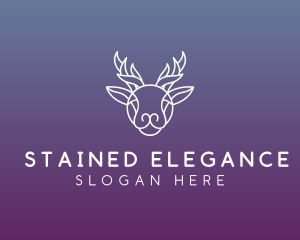 Elegant Reindeer Outline logo design