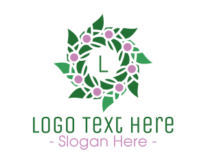 Polygonal - Lilac Bud Wreath Lettermark logo design