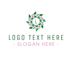 Polygon - Floral Bud Wreath logo design