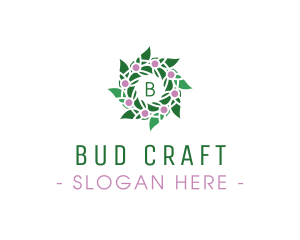 Floral Bud Wreath logo design