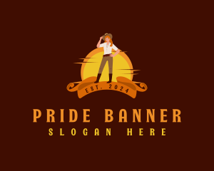 Female Cowboy Saloon logo design