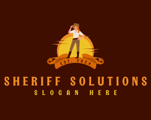 Female Cowboy Saloon logo design