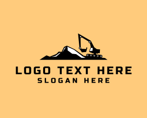 Mining - Excavator Mountain Contractor logo design