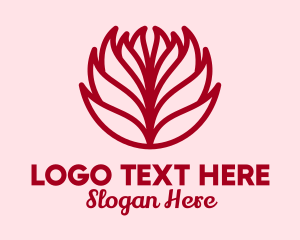 Floral - Red Dahlia Flower logo design