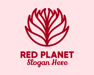 Red Dahlia Flower  logo design