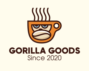 Gorilla Coffee Bean Cup logo design