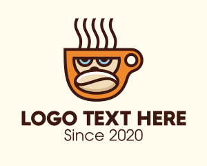 Brewed Coffee - Gorilla Coffee Bean Cup logo design