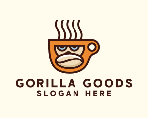 Gorilla Coffee Bean Cup logo design