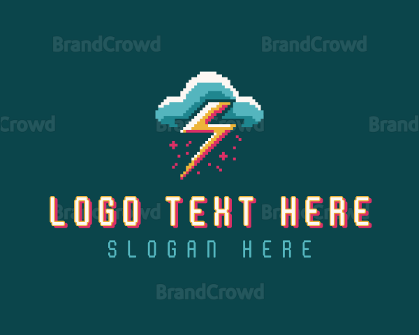 Cloud Thunder Pixelated Logo