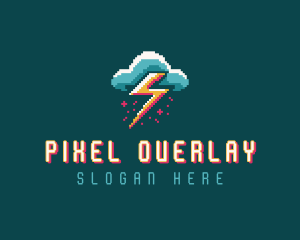 Cloud Thunder Pixelated logo design