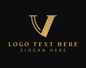 Letter V - Gold Asset Management Firm logo design