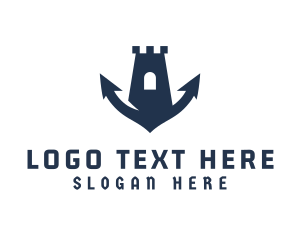 Freehand - Marine Fortress Anchor logo design