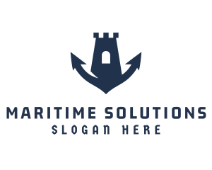 Naval - Marine Fortress Anchor logo design