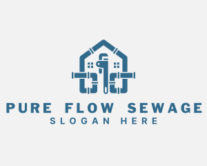 Sewage - Pipe Wrench Plumbing Repair logo design