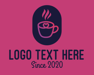 Latte - Hot Coffee Heart logo design