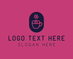 Hot - Hot Coffee Heart logo design