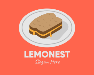 Breakfast Restaurant - Cheese Sandwich Plate logo design
