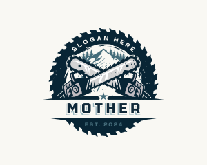 Chain Saw - Chainsaw Mountain Lumberjack logo design