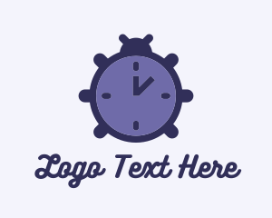 Alarm - Violet Clock Bug logo design